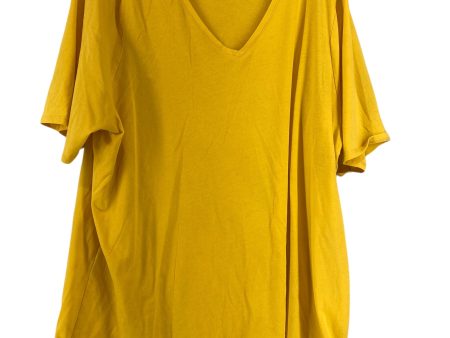 Yellow Top Short Sleeve Basic Lane Bryant, Size 22 Online Sale