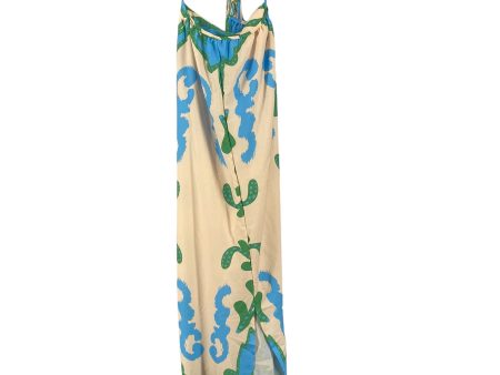 Cream & Green Dress Casual Maxi Shein, Size L Fashion