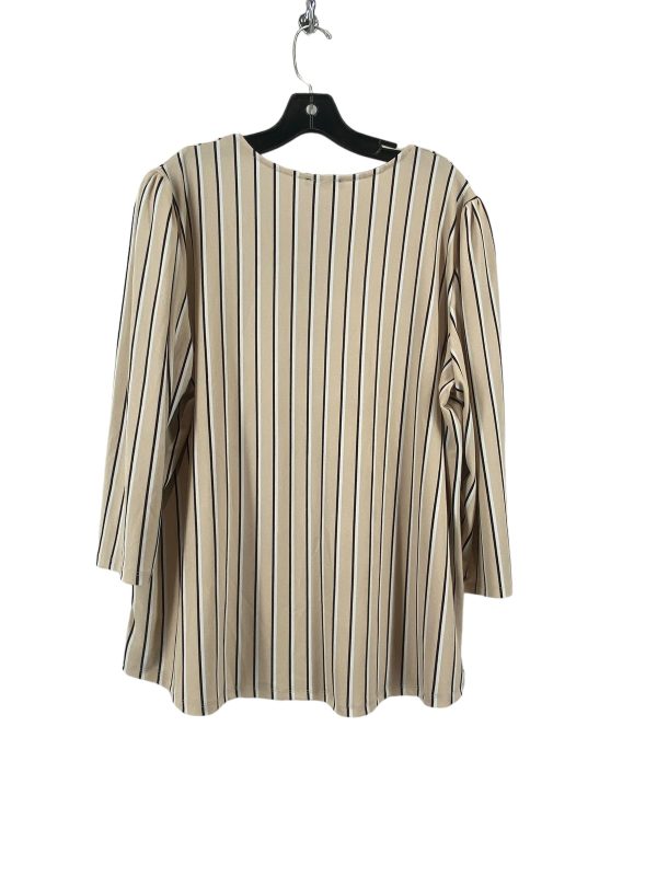 Striped Pattern Top 3 4 Sleeve Adrianna Papell, Size 1x Online