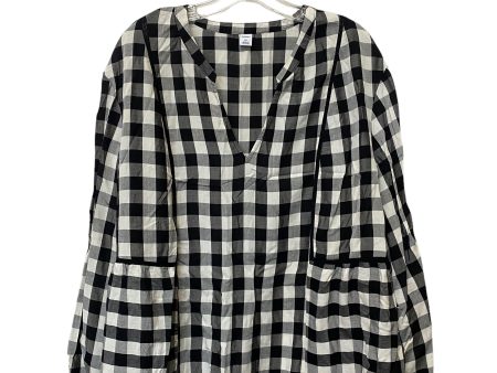 Checkered Pattern Top Long Sleeve Old Navy, Size 2x Sale