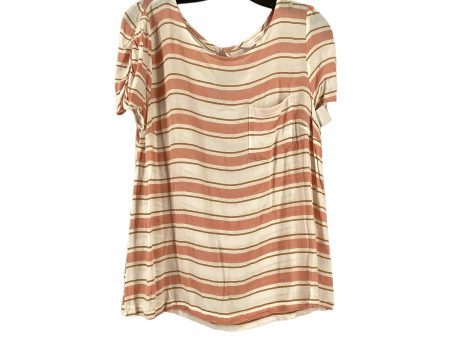 Striped Pattern Top Short Sleeve Clothes Mentor, Size L Online Hot Sale