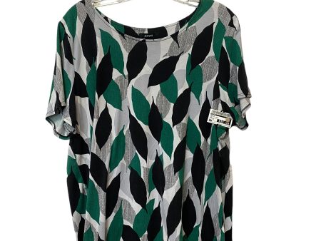 Black & Green Top Short Sleeve Alfani, Size 2x For Cheap