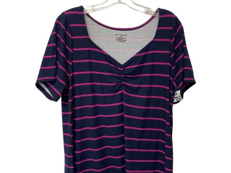 Striped Pattern Top Short Sleeve Lane Bryant, Size 18 Cheap