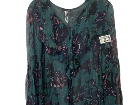 Teal Top Long Sleeve Anthropologie, Size Xs Online Sale