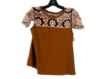 Brown Top Short Sleeve Anthropologie, Size M Cheap