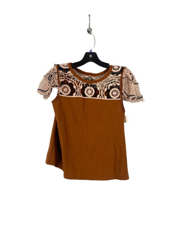 Brown Top Short Sleeve Anthropologie, Size M Cheap