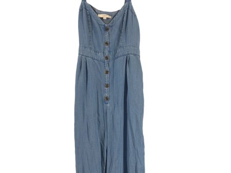 Blue Denim Jumpsuit Loft, Size 12 For Sale