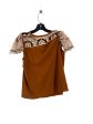 Brown Top Short Sleeve Anthropologie, Size M Cheap