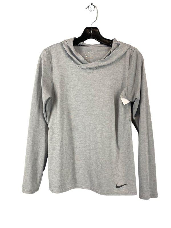 Grey Athletic Top Long Sleeve Hoodie Nike Apparel, Size S on Sale