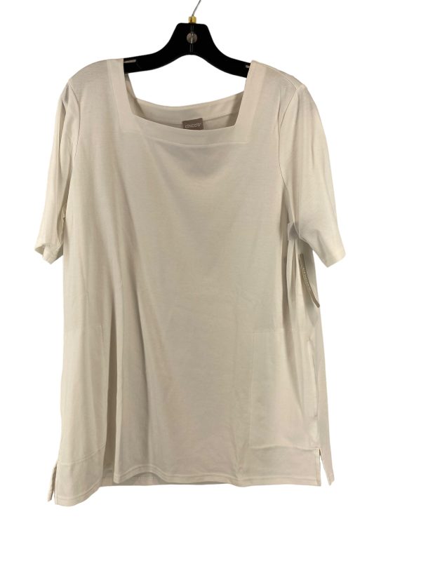 White Top Short Sleeve Chicos, Size 2 Online