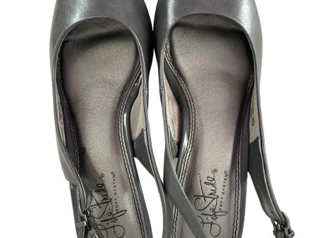 Grey Sandals Heels Stiletto Clothes Mentor, Size 8 Online