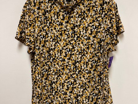 Black & Yellow Top Short Sleeve Alfani, Size L Online Sale