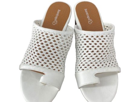 White Shoes Heels Wedge Bare Traps, Size 7.5 Cheap