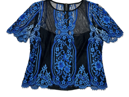 Black & Blue Top Short Sleeve Designer By Nanette Lepore, Size: S on Sale