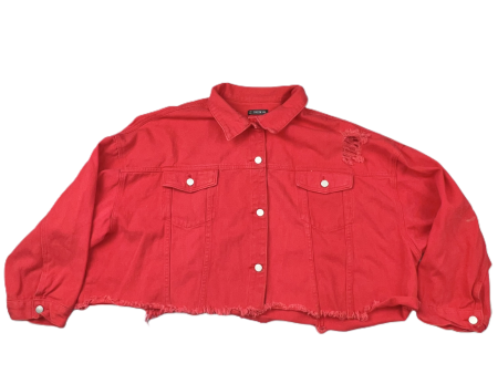 Red Denim Jacket Denim By Shein, Size: 4x For Sale