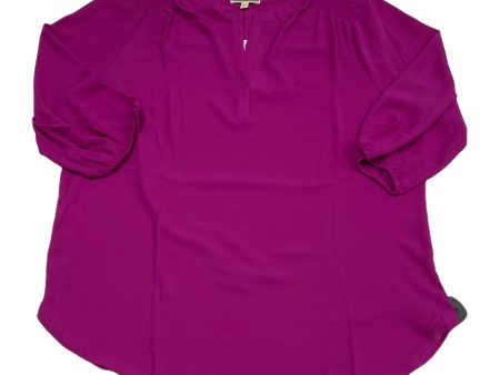 Top 3 4 Sleeve By Pleione In Purple, Size: Xl Sale