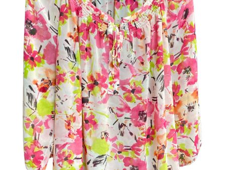 Blouse 3 4 Sleeve By Croft And Barrow In Floral Print, Size: Xl Online Sale