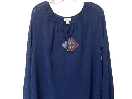 Blue Top Long Sleeve Ava & Viv, Size 1x Supply