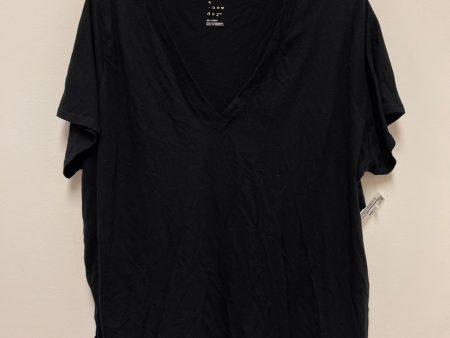 Black Top Short Sleeve Basic A New Day, Size 2x Sale