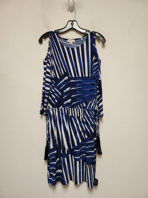 Dress Casual Midi By Calvin Klein In Striped Pattern, Size: Xs Cheap