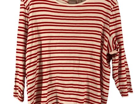 Red & White Top 3 4 Sleeve Chicos, Size 3 Online now