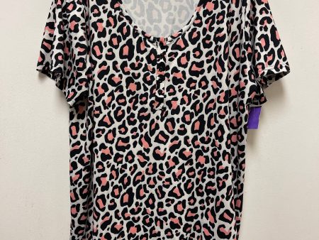 Animal Print Top Short Sleeve Clothes Mentor, Size 3x on Sale