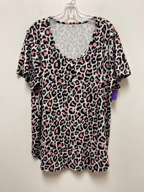 Animal Print Top Short Sleeve Clothes Mentor, Size 3x on Sale