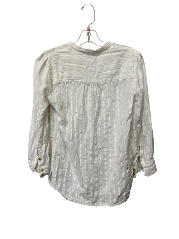 White Top Long Sleeve Anthropologie, Size 2 Online Sale