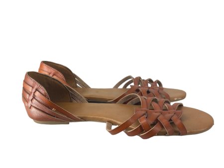 Brown Sandals Flats Report, Size 10 Online now