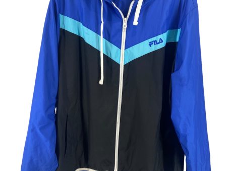 Blue Jacket Windbreaker Fila, Size Xl Hot on Sale