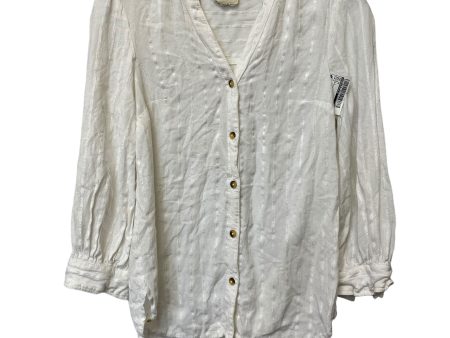 White Top Long Sleeve Anthropologie, Size 2 Online Sale