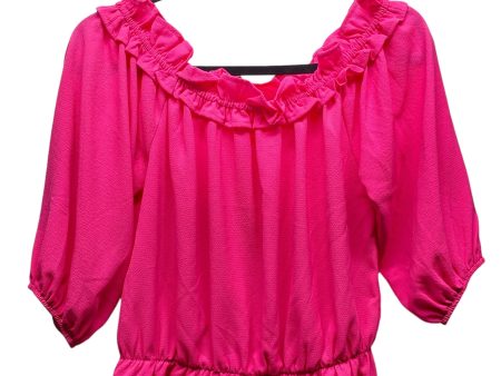 Blouse 3 4 Sleeve By Main Strip In Pink, Size: S on Sale