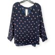 Top Long Sleeve By Torrid In Navy, Size: 1x For Sale