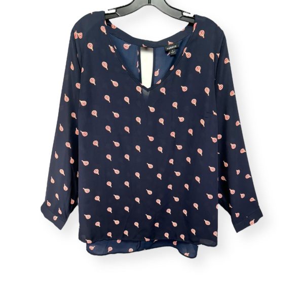 Top Long Sleeve By Torrid In Navy, Size: 1x For Sale