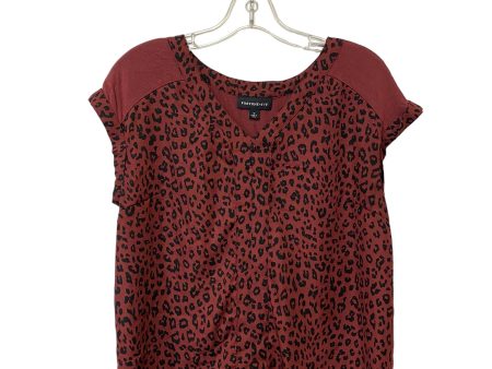 Animal Print Top Short Sleeve Fortune & Ivy, Size M Online