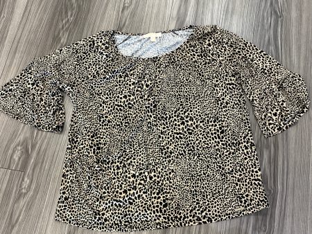 Top Long Sleeve By Michael Kors In Animal Print, Size: 1x For Cheap