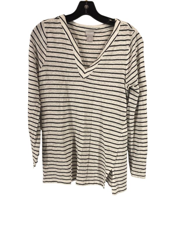 Striped Pattern Top Long Sleeve Chicos, Size 0 Fashion