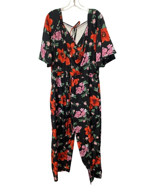 Floral Print Jumpsuit Blush, Size 2x Hot on Sale