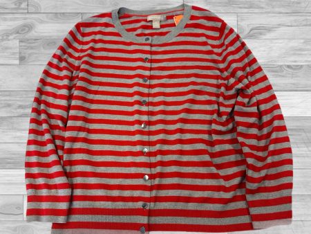 Cardigan By Banana Republic In Grey Red, Size: Xl Cheap