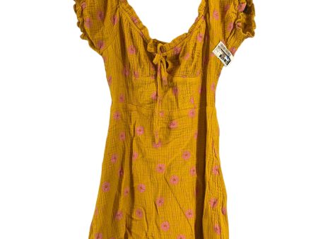 Yellow Dress Casual Short Entro, Size S For Cheap