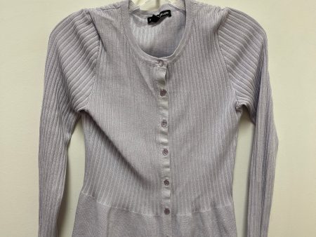 Purple Cardigan Cable And Gauge, Size S Cheap