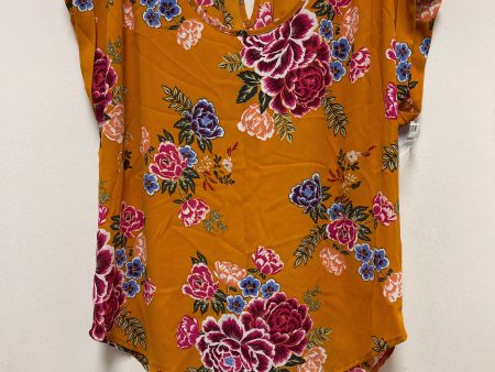 Yellow Top Sleeveless Pink Rose, Size S For Sale