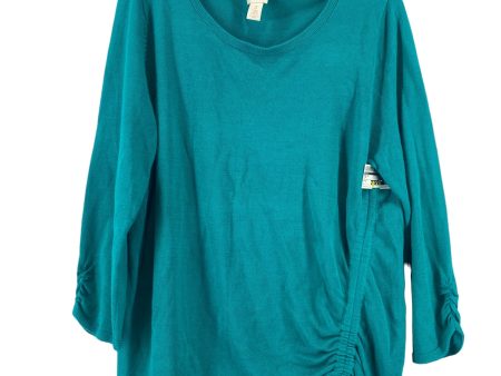 Sweater By Chicos In Teal, Size: 3 Online now